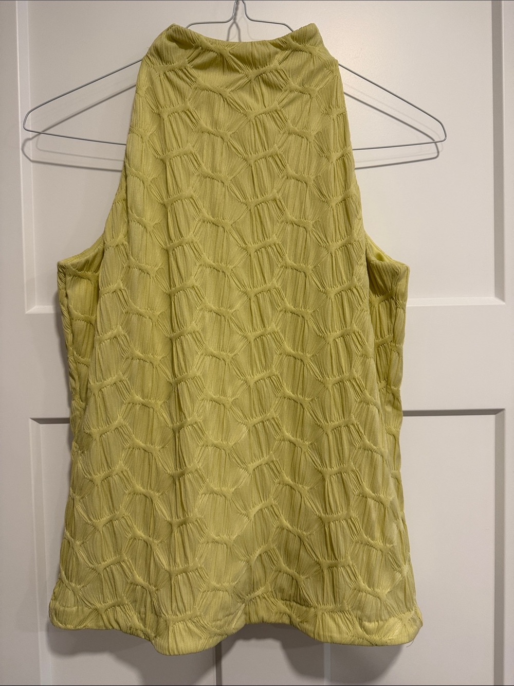 Donna Karan New York Textured Sleeveless Blouse Top Chartreuse Lime Size S